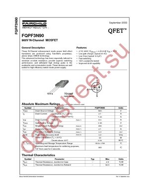FQPF3N90 datasheet  